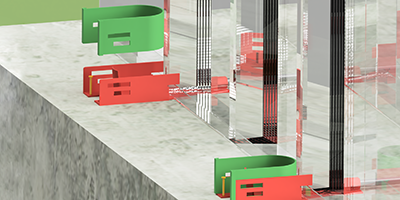 ユー字金具を差し込んでいる